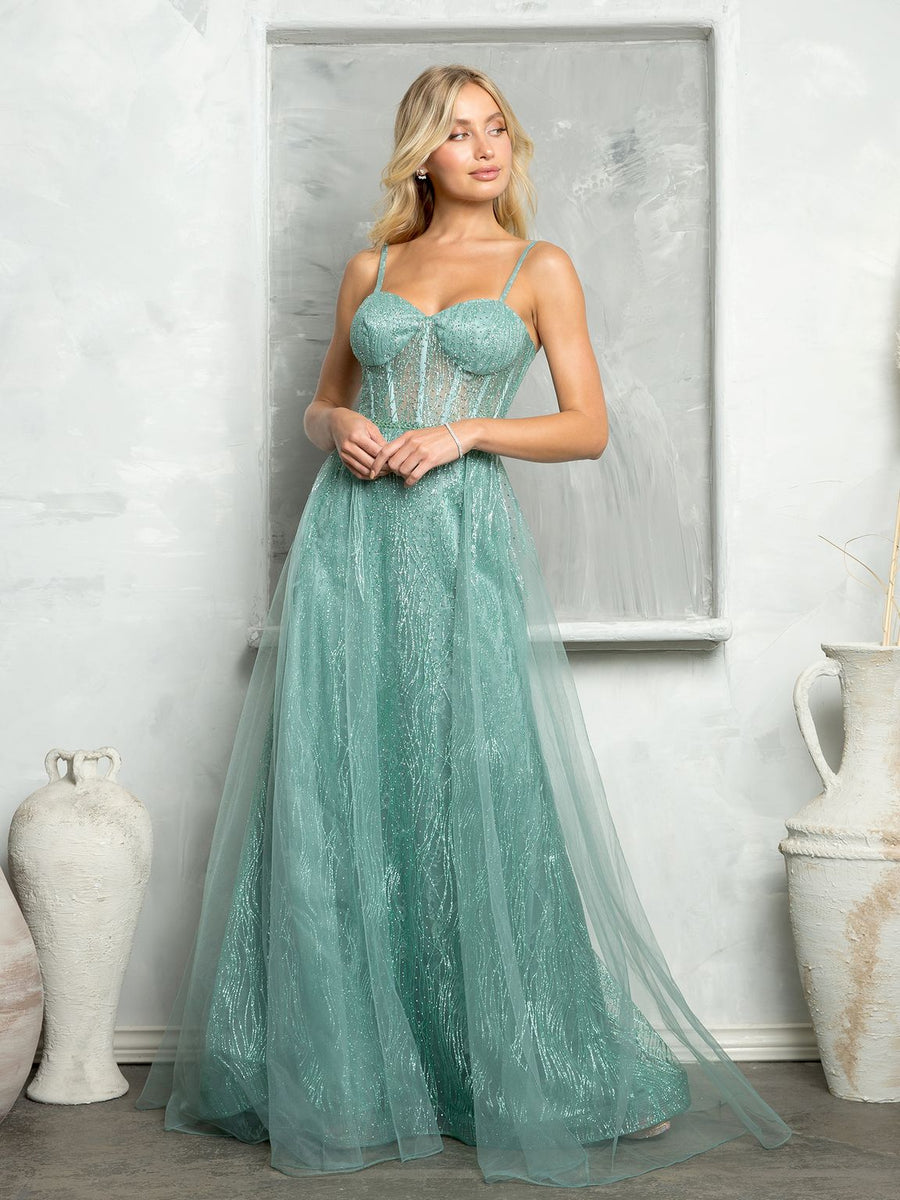 Prom Dresses Long Glitter Formal Prom Dress Sage