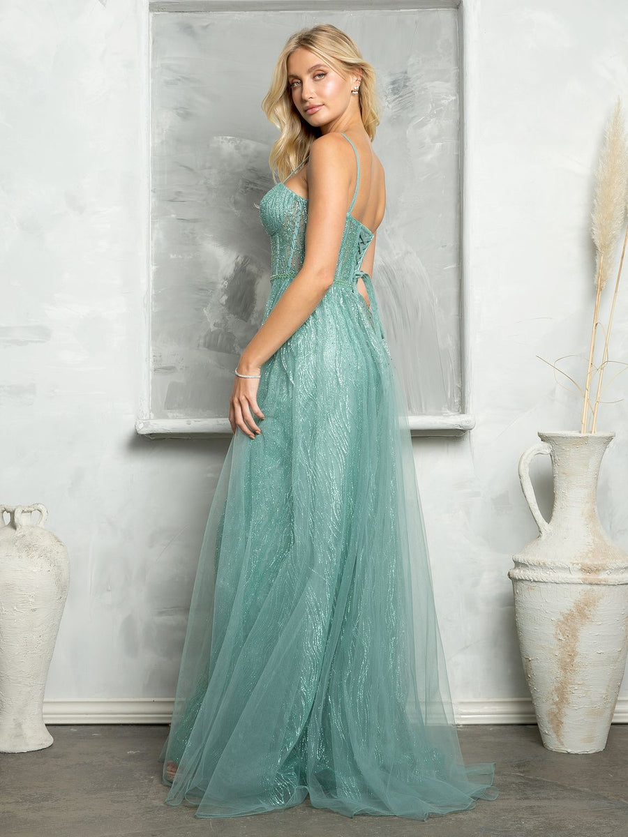 Prom Dresses Long Glitter Formal Prom Dress Sage