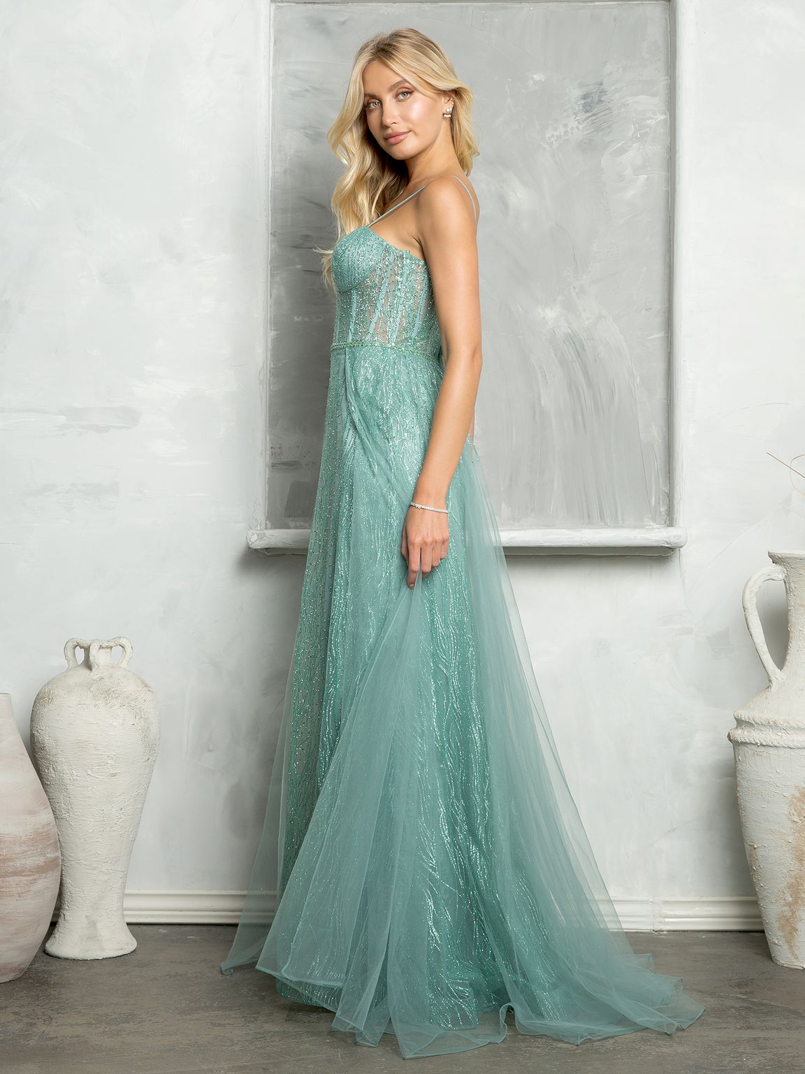 Prom Dresses Long Glitter Formal Prom Dress Sage