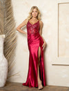 Prom Dresses Long Fitted Beaded Slit Prom Dress Burgundy