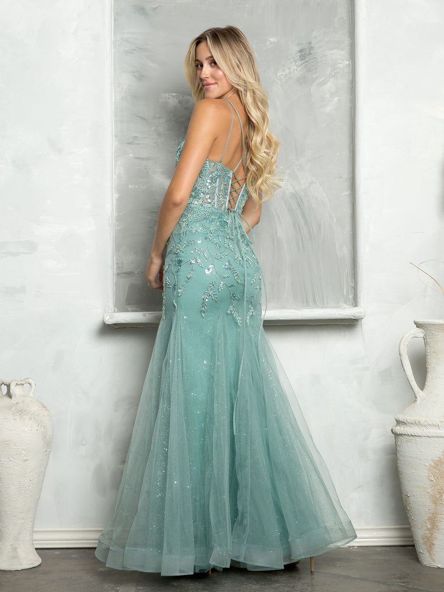 Prom Dresses Long Fitted Formal Prom Dress Sage