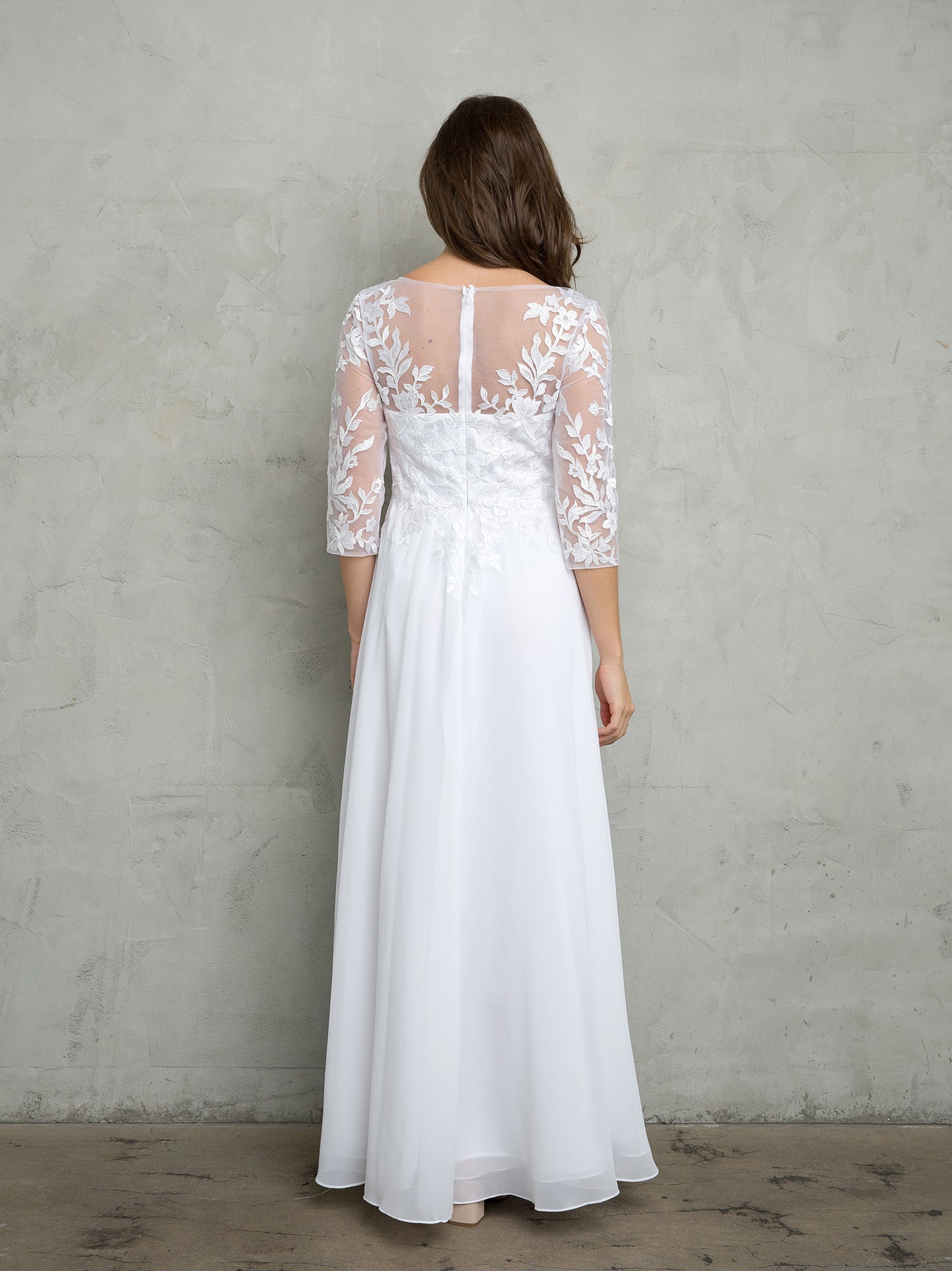 Wedding Dresses Long A Line Layered Wedding Dress White