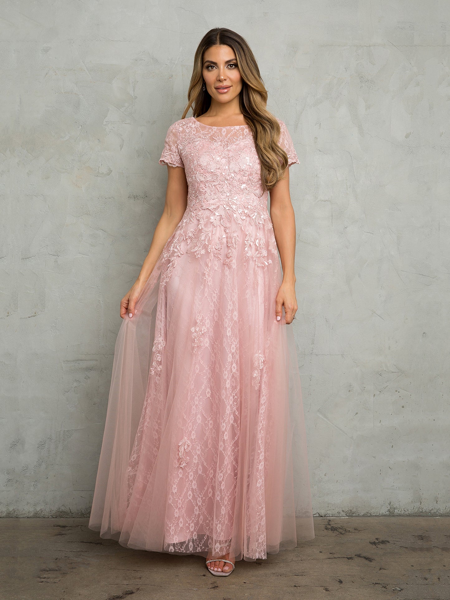 Mother of the Bride Dresses Long Lace A Line Mother of the Bride Dress Dusty Rose