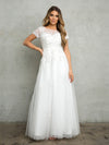 Wedding Dresses Long Lace A Line Wedding Dress Off White