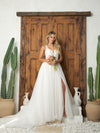 Wedding Dresses Long A Line Glitter Wedding Dress Ivory