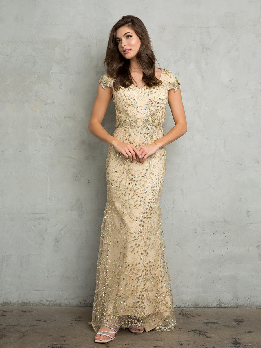 Mother of the Bride Dresses Long Formal Glitter Mother of the Bride Dress Champagne