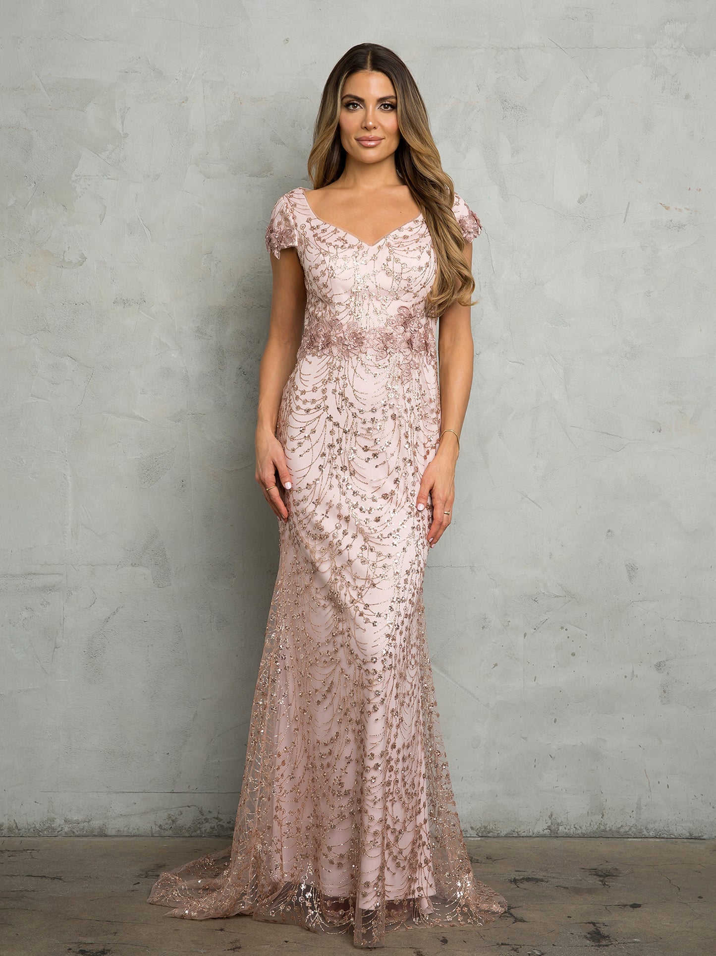 Mother of the Bride Dresses Long Formal Glitter Mother of the Bride Dress Dusty Rose