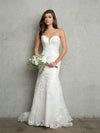 Wedding Dresses Long Fitted Lace Wedding Dress Off White