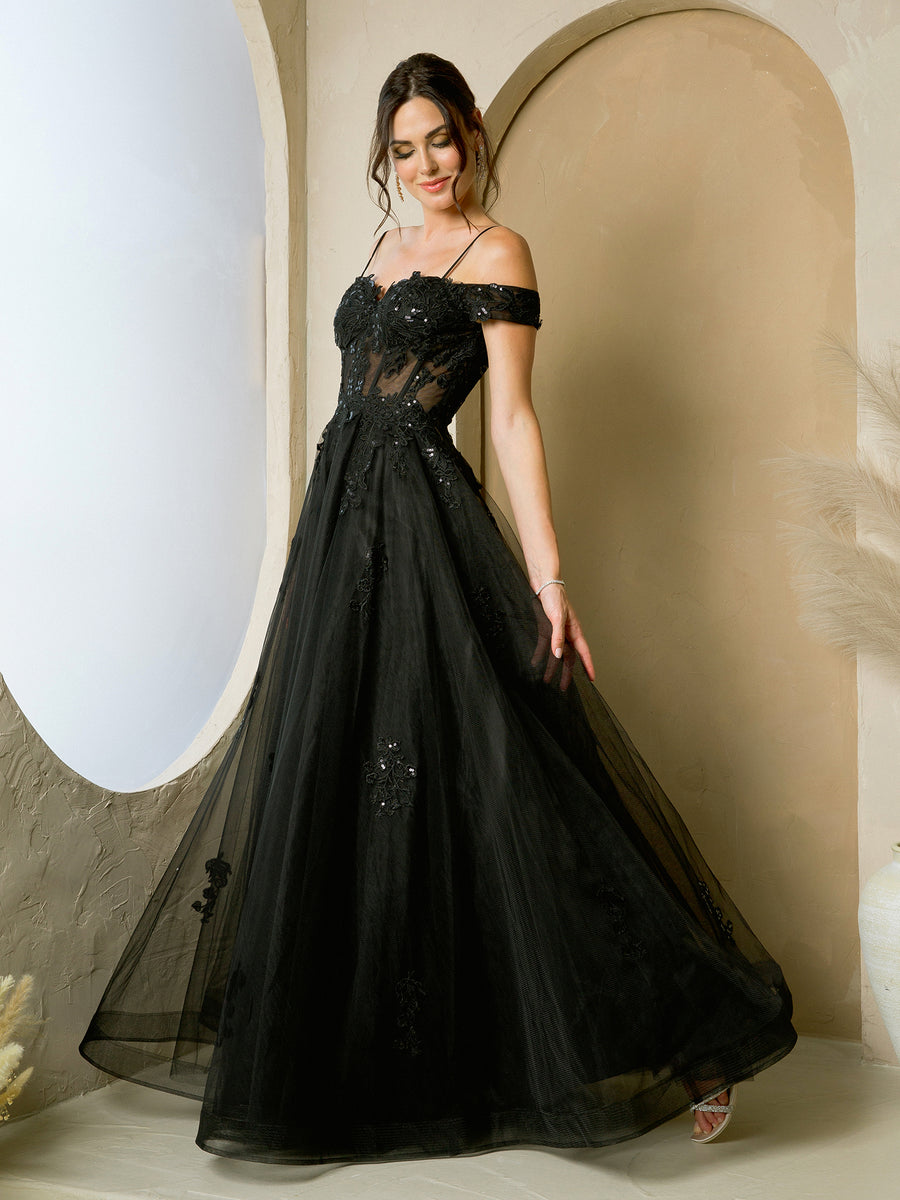 Prom Dresses Long A Line Formal Prom Dress Black