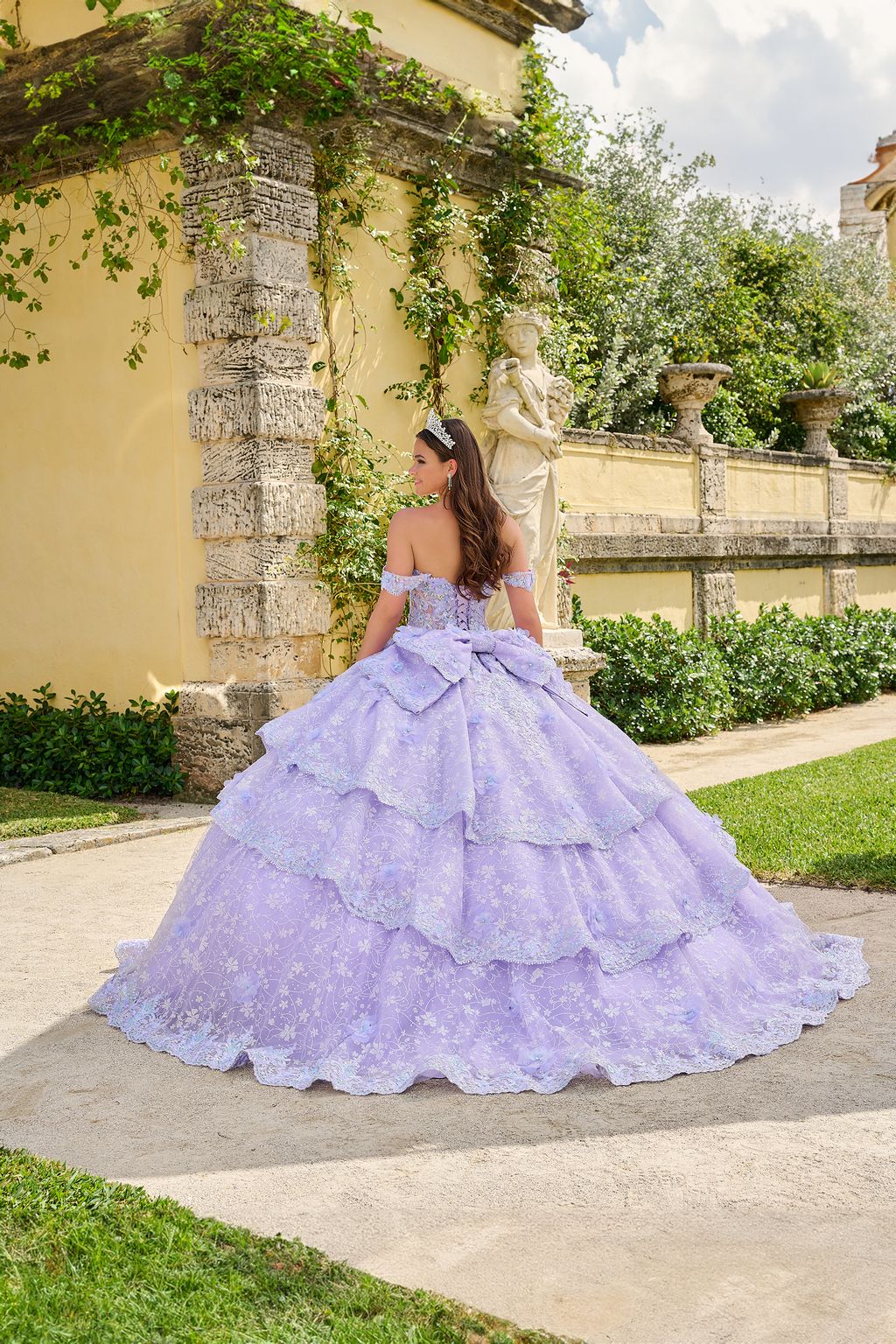 Quinceniera Dresses Long Tiered Sweet 16 Quinceanera Dress Lilac/Multi