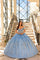 Quinceniera Dresses A Line 3D Floral Long Ball Gown Quinceanera Sky Blue