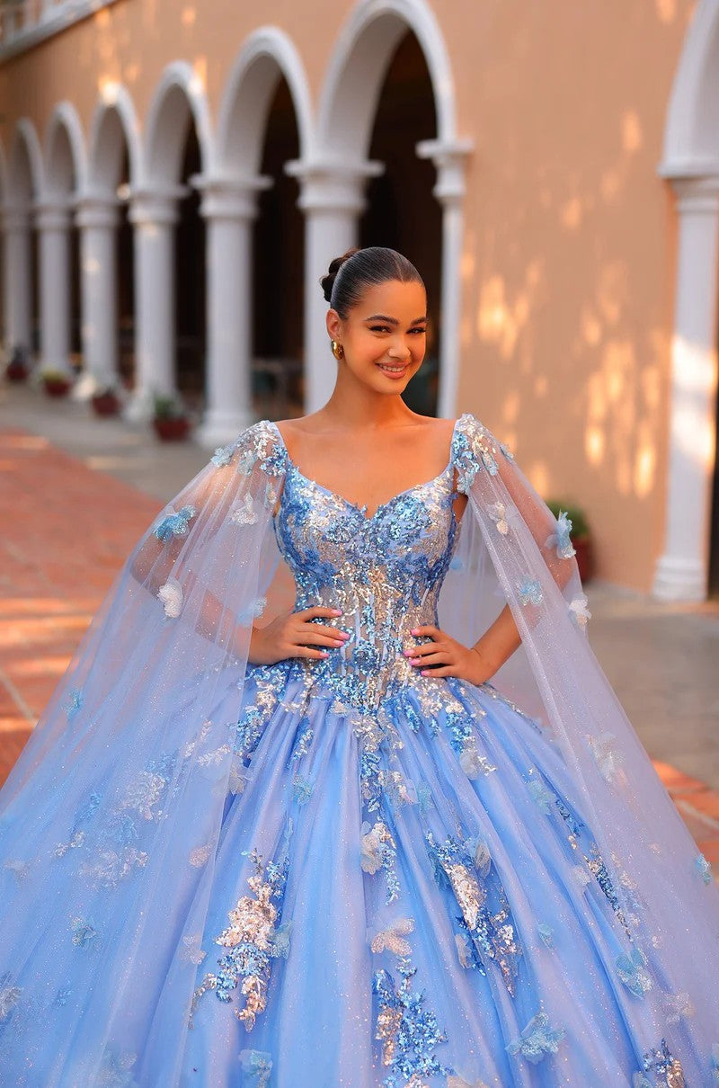 Bahama blue quinceanera dress best sale