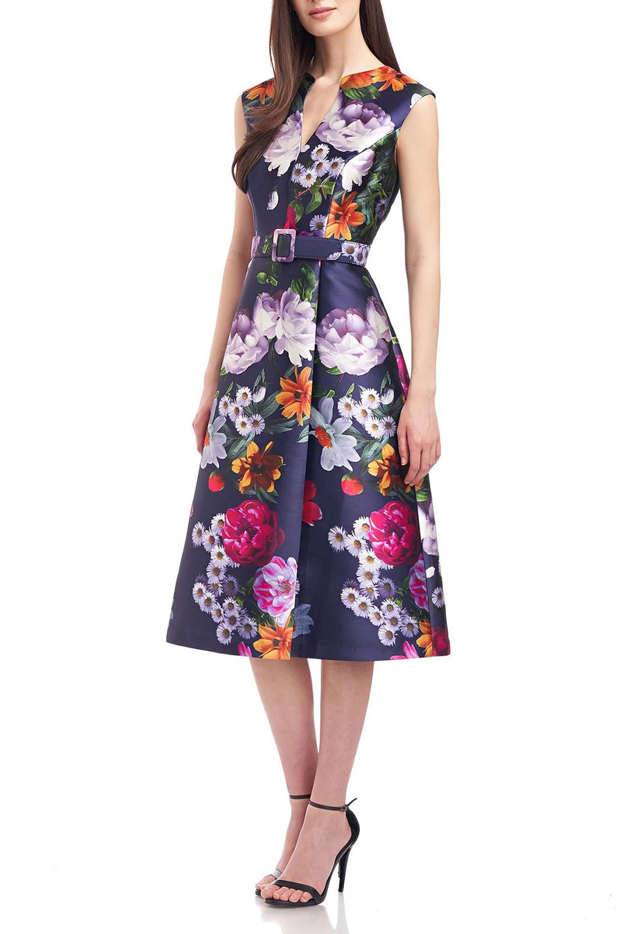 Cocktail Dresses Sleeveless Floral Print Knee Length Cocktail Dress MDNGHT PEONY BOUQUET