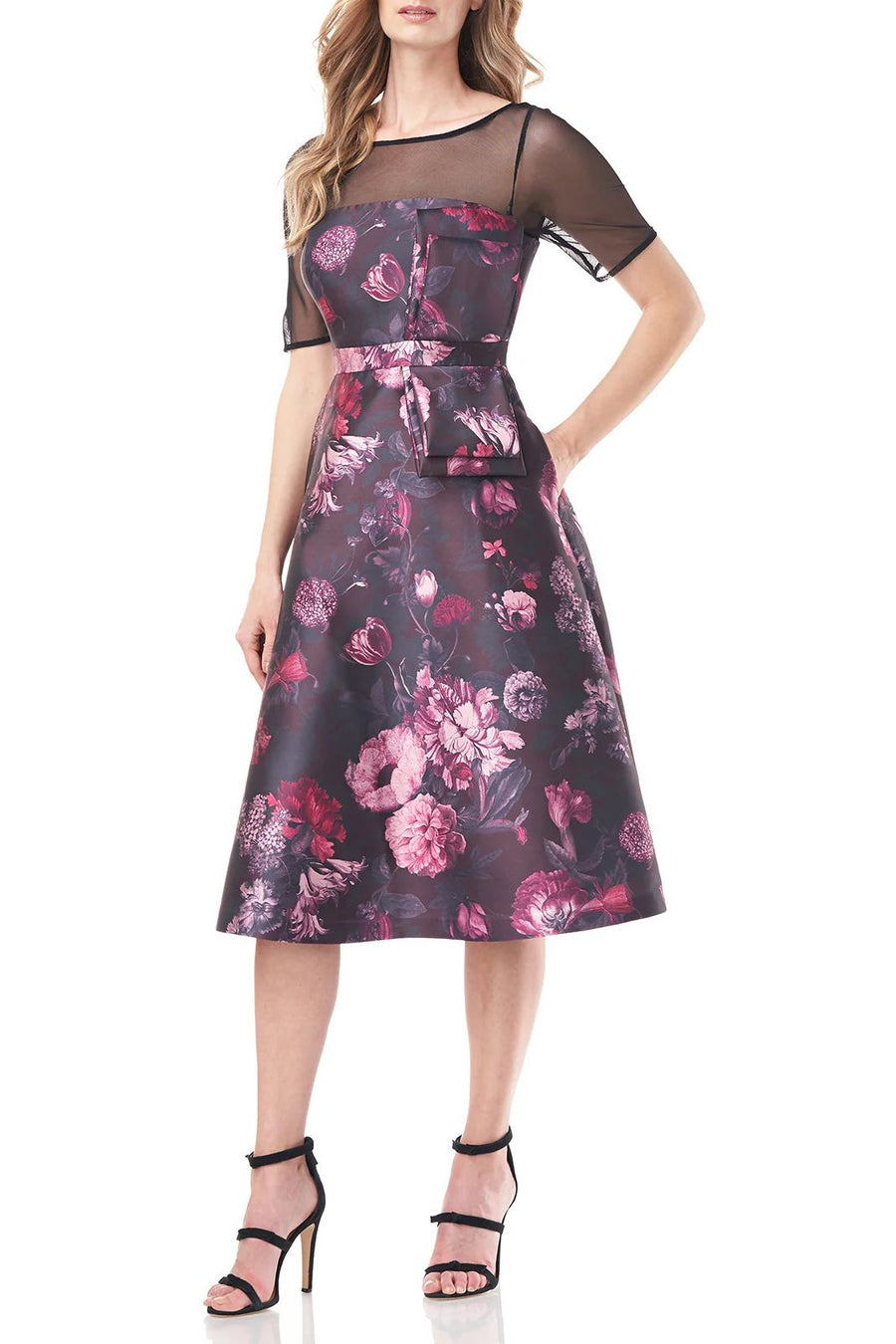 Cocktail Dresses Floral Print Cocktail Midi Dress DEEP PORT