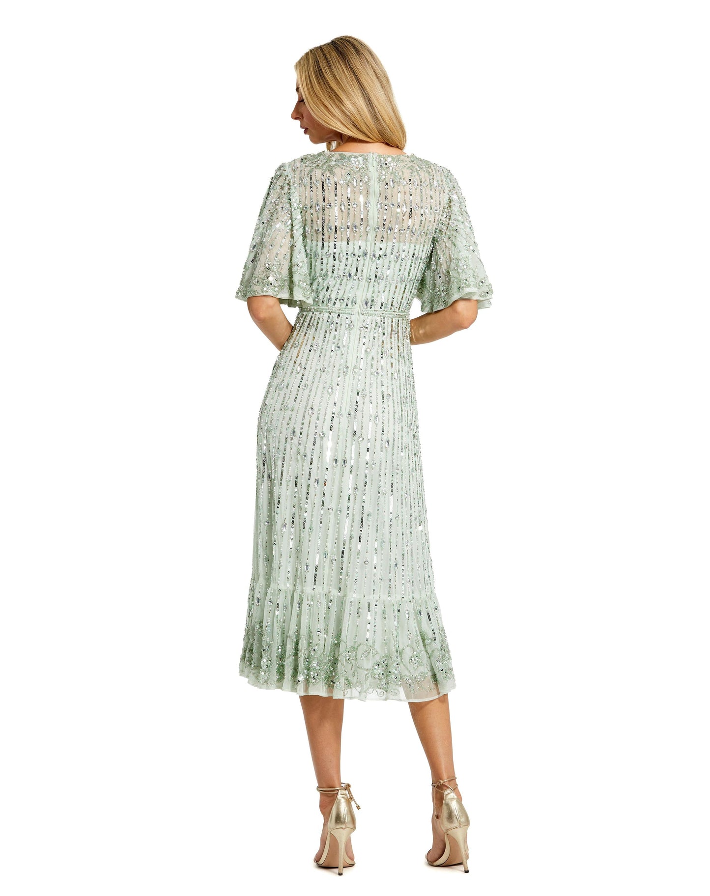 Mother of the Bride Dresses Short Mother of the Bride Sequin Midi Dress Sage