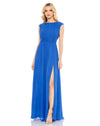 Formal Dresses Long A Line Formal Prom Pleated Dress Cobalt