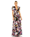 Formal Dresses Long Floral Formal Prom Dress Black Multi