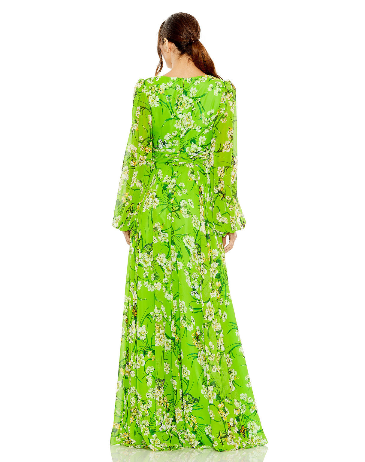 Formal Dresses Formal Prom Floral Long Sleeve Dress Green Multi