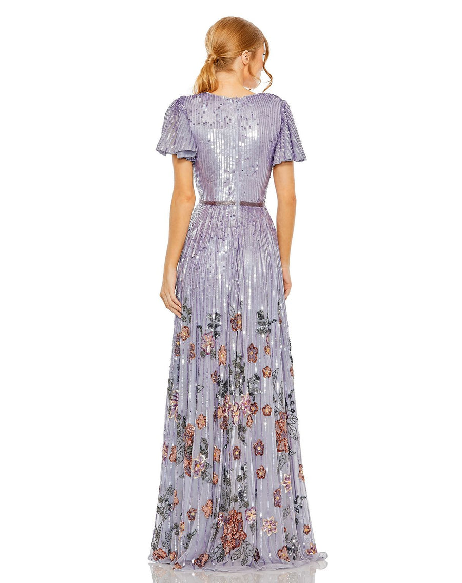 Formal Dresses Long Formal A Line Floral Evening Dress Lilac