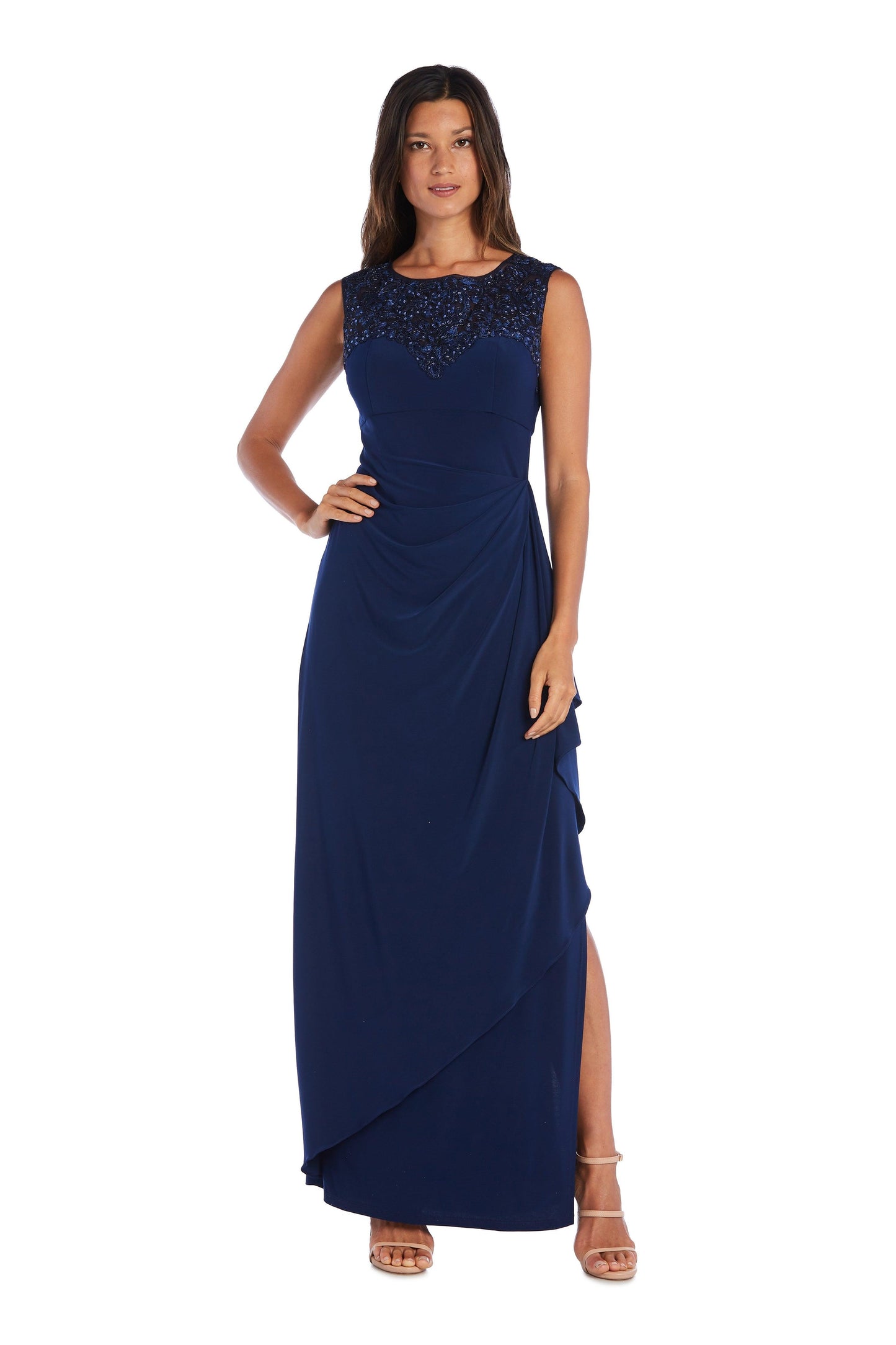 R&M Richards 5939P Long Formal Petite Dress