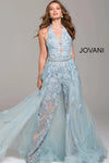 Jumpsuit Long Formal Overskirt Prom Jumpsuit Light Blue