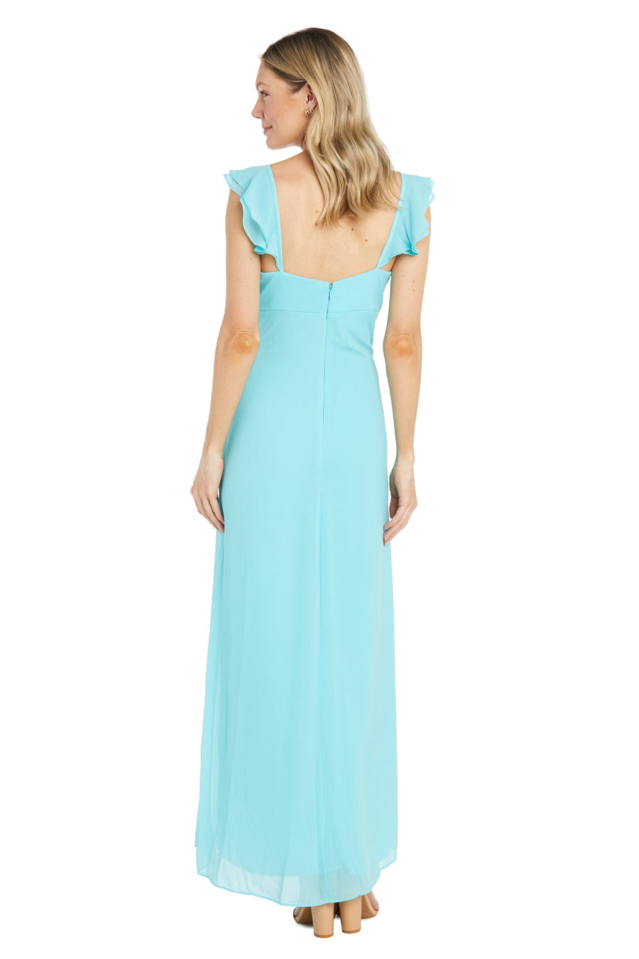 Formal Dresses Long Ruffle Chiffon Formal Dress Aqua