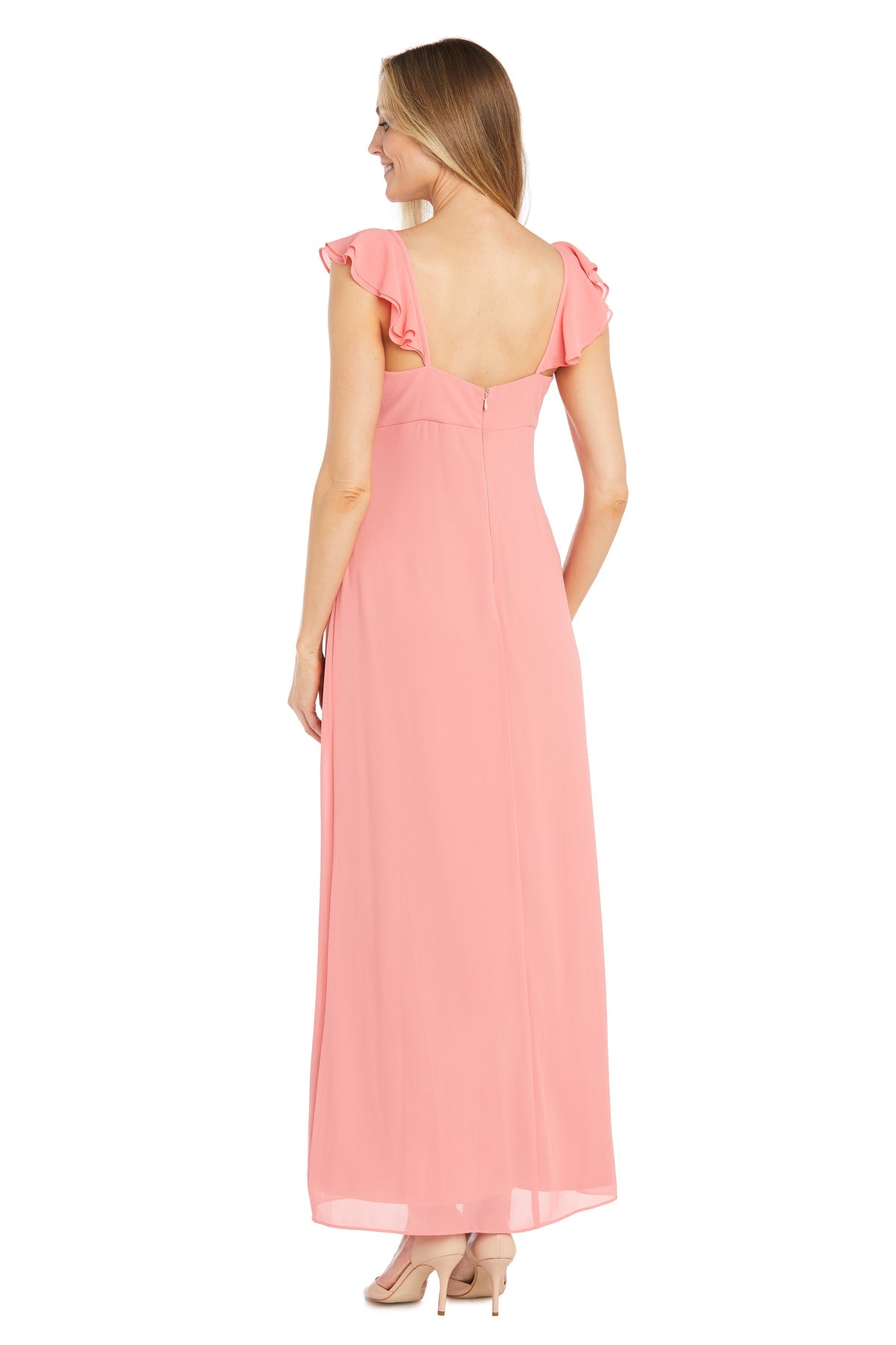 Formal Dresses Long Ruffle Chiffon Formal Dress Coral