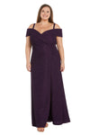 Plus Size Dresses Plus Size Long Pleated Glitter Formal Dress Plum