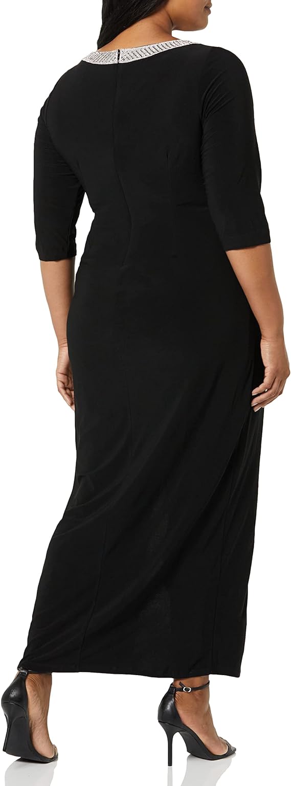 Black 22W Alex Evenings 84351602 Plus Size Long Formal Dress Sale