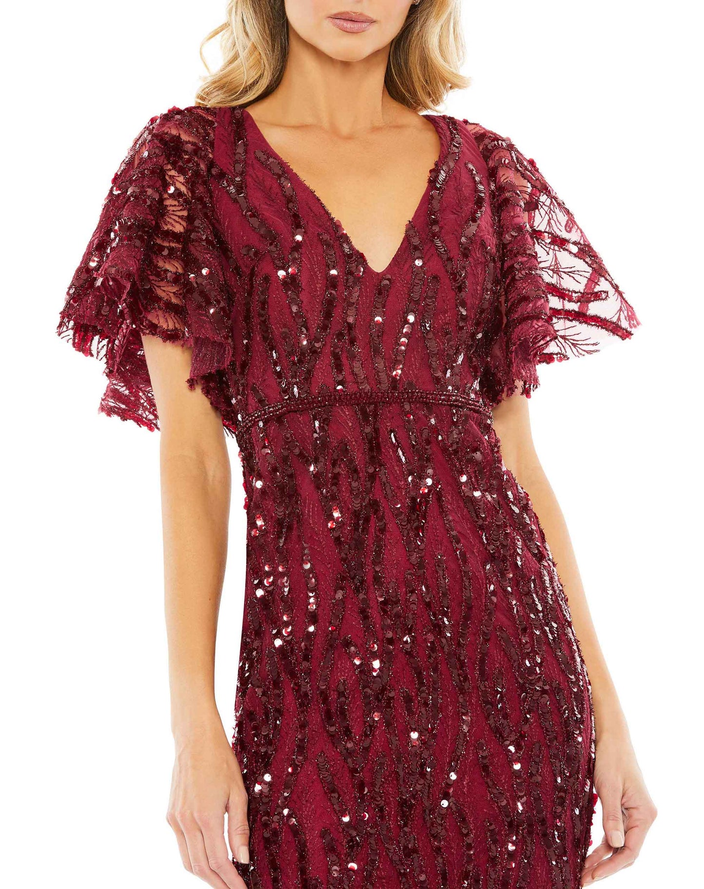 Mother of the Bride Dresses Short Sequins Mother of the Bride Dress Burgundy