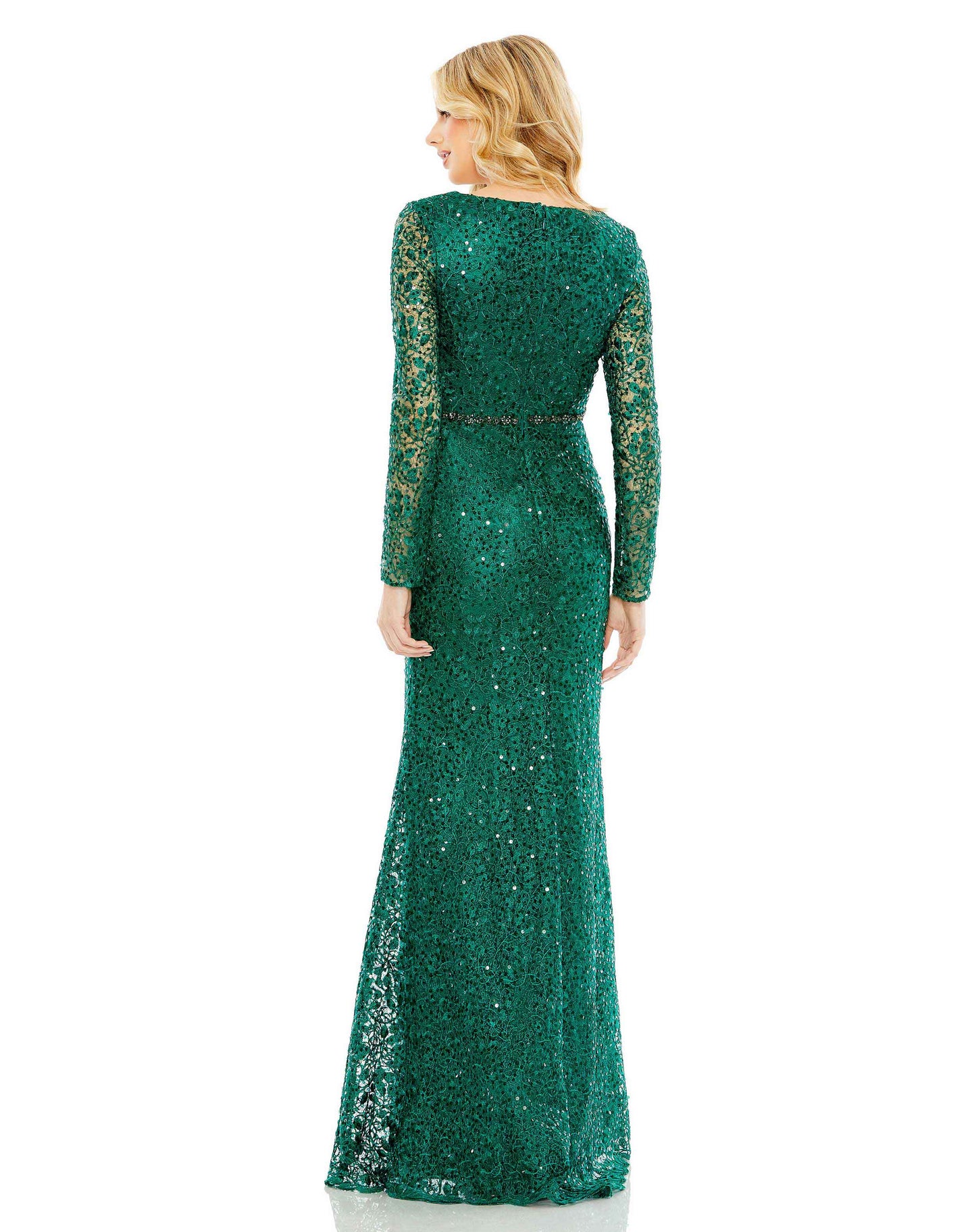 Formal Dresses Long Sleeve Formal Fitted Dress Emerald