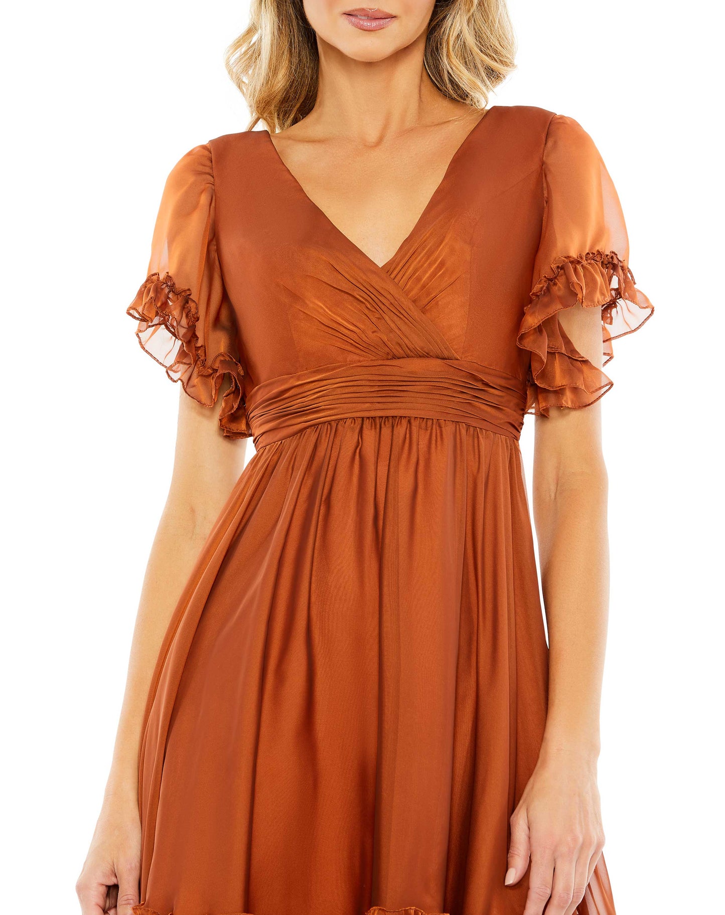 Cocktail Dresses Short Cocktail Tea Length Dress Rust