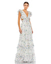 Formal Dresses  Long Ruffled Formal Maxi Dress White Multi