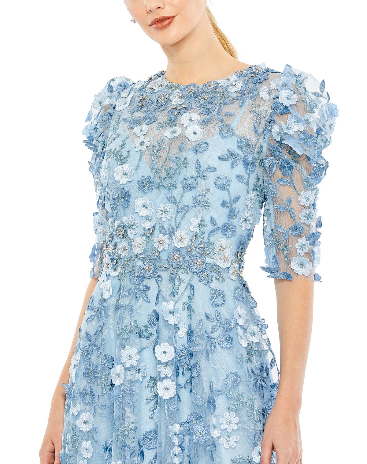 Formal Dresses Formal Prom Long Floral Dress French Blue