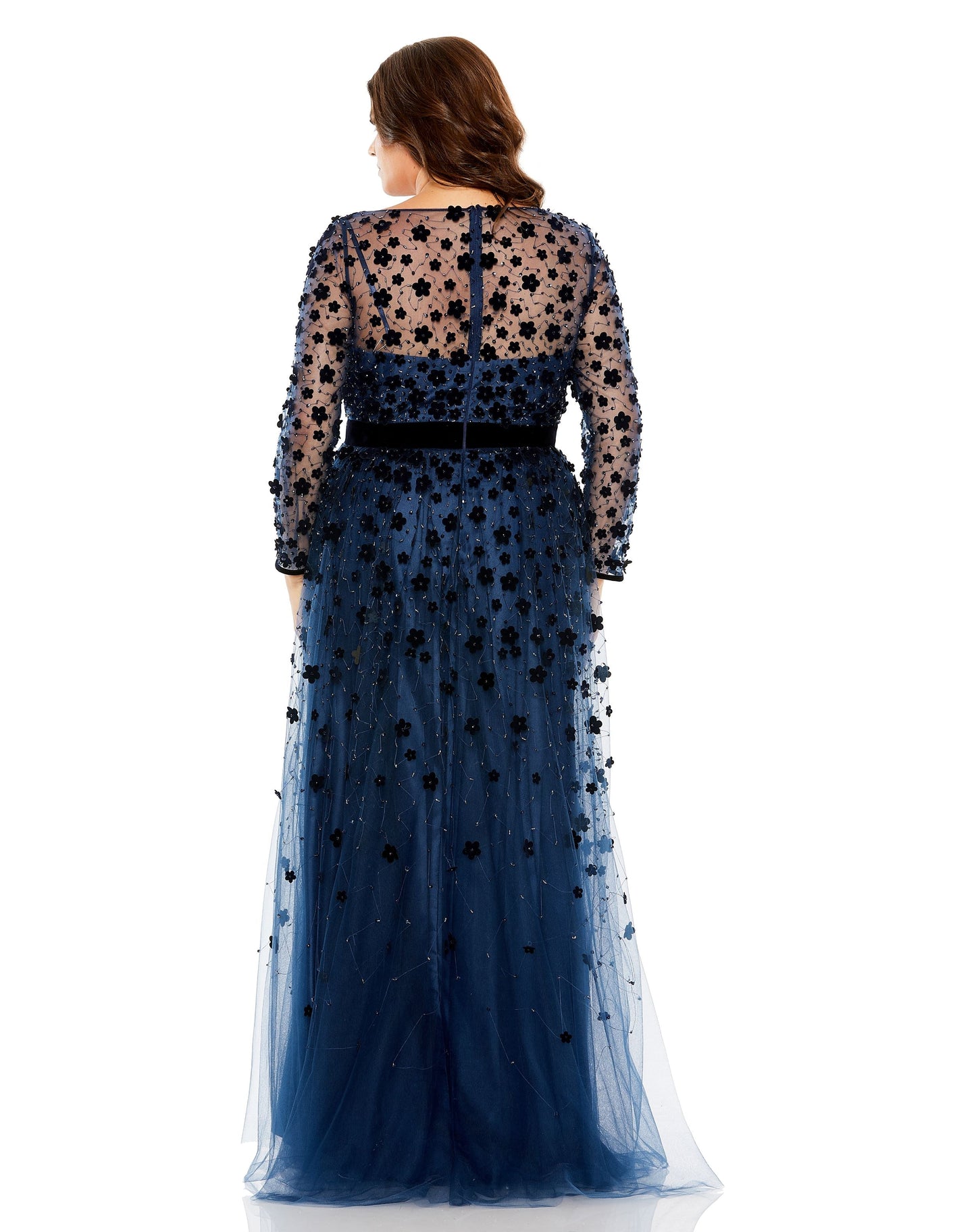 Plus Size Dresses  Long Sleeve Plus Size A Line Formal Gown Midnight