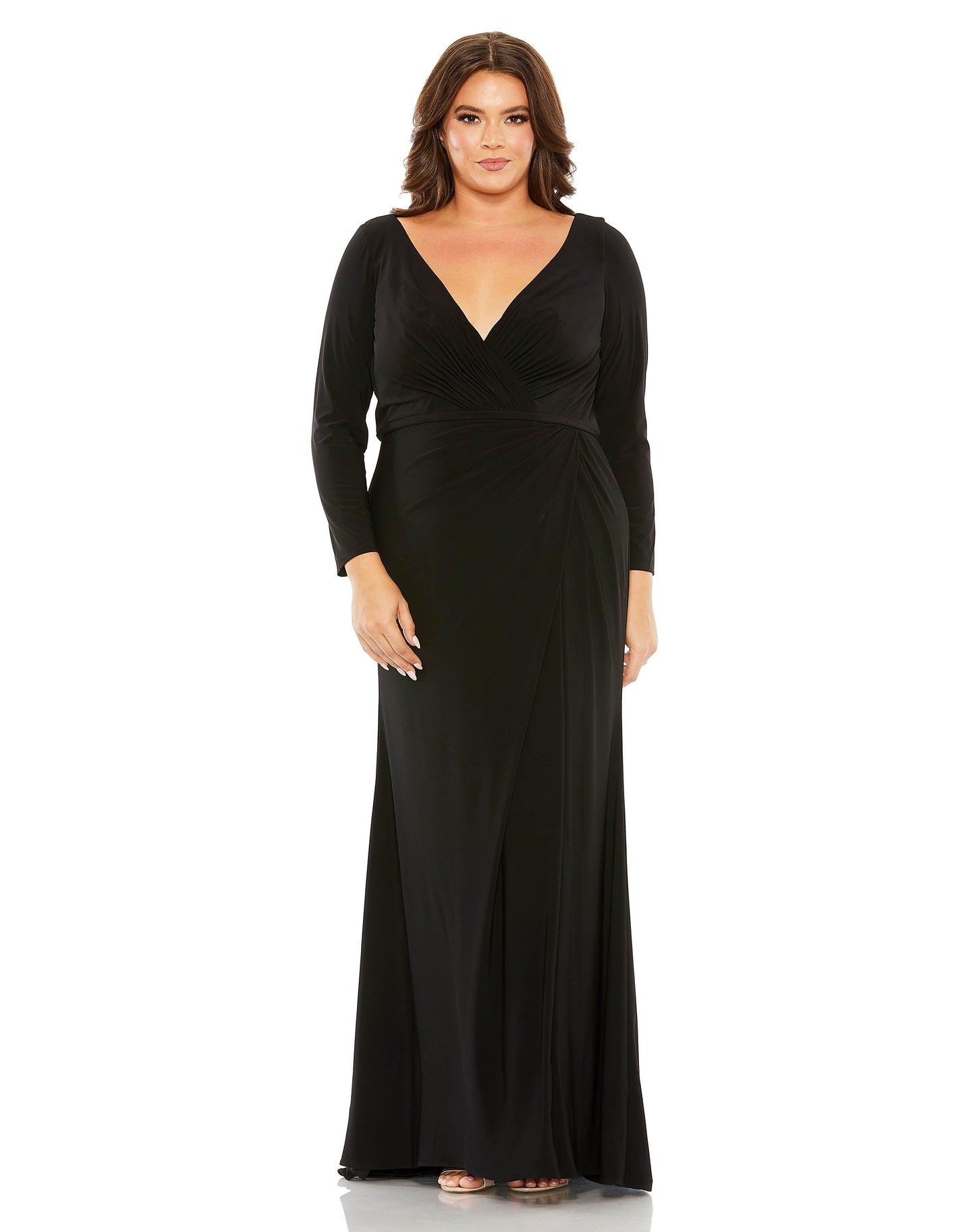 Plus Size Dresses Fabulouss Long Sleeve Fitted Dress Black