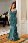 Mother of the Bride Dresses Long Formal Pleated Evening Gown Teal