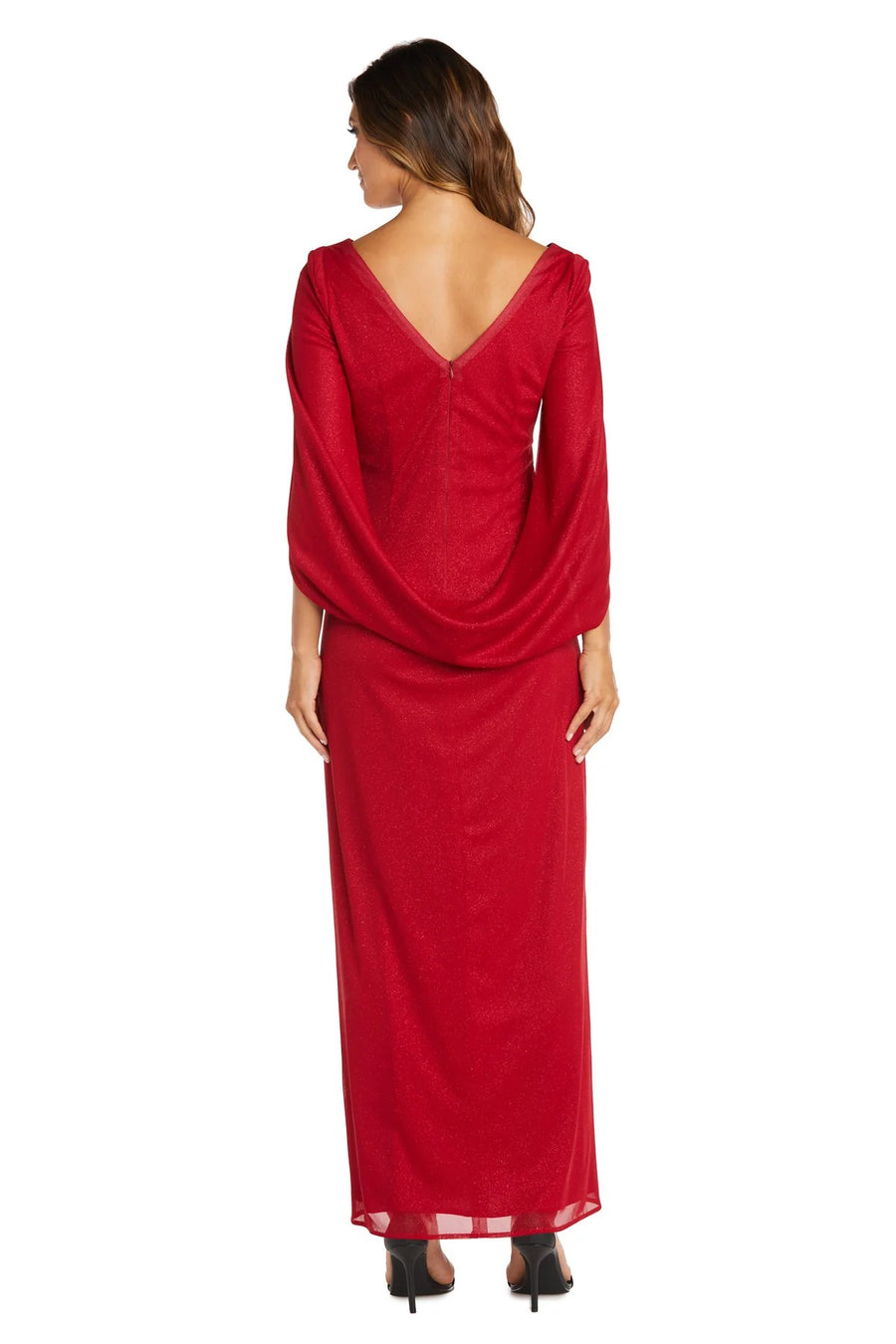 Mother of the Bride Dresses Long Formal Glitter Chiffon Dress Red