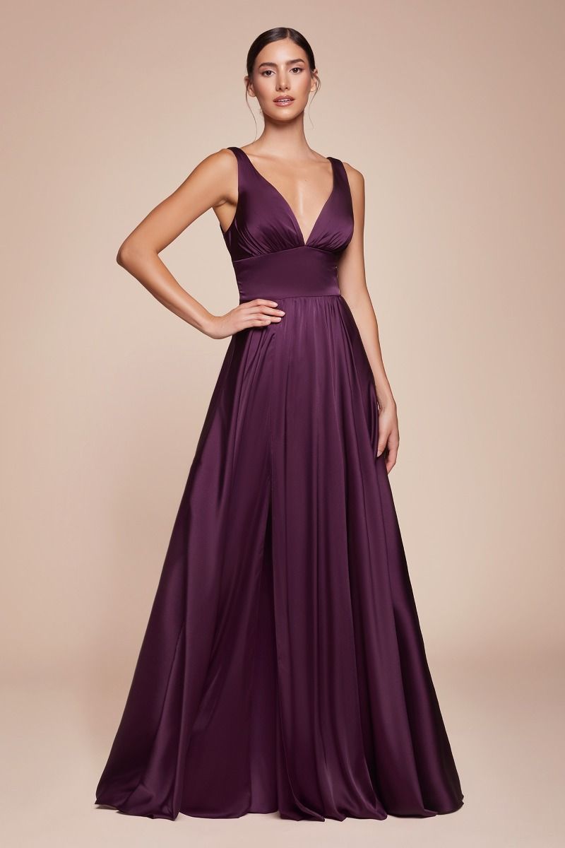 Cinderella Divine CD7469 Long Prom Dress Evening Gown Eggplant