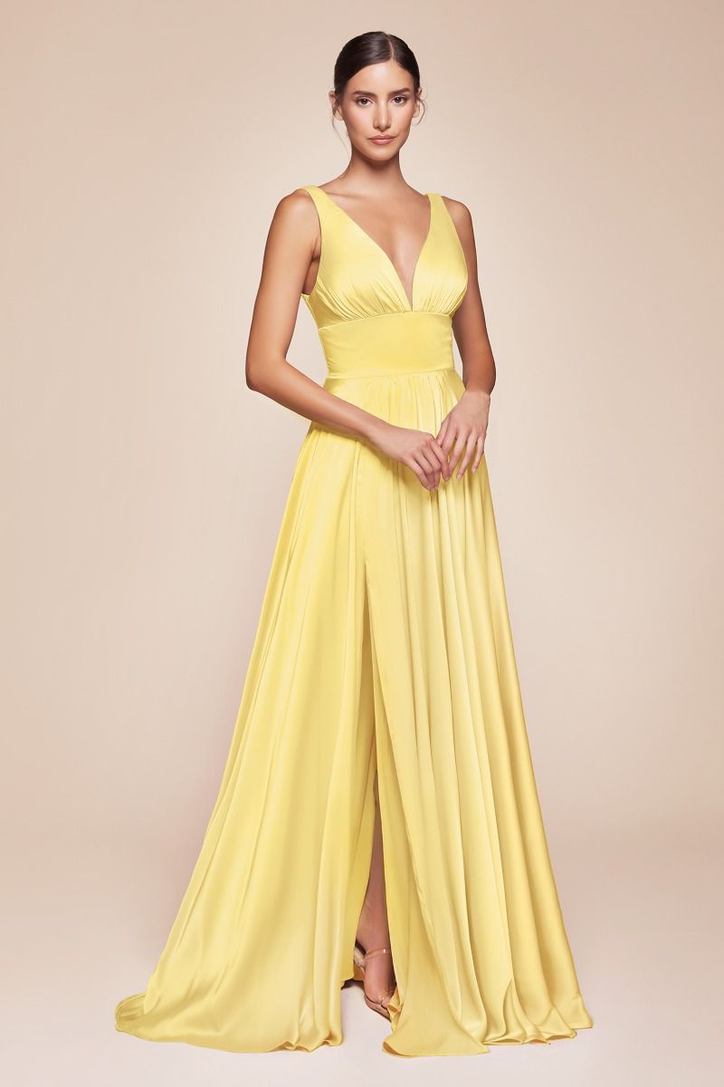 Prom Dresses A Line Prom Long Formal Dress  Light Yellow