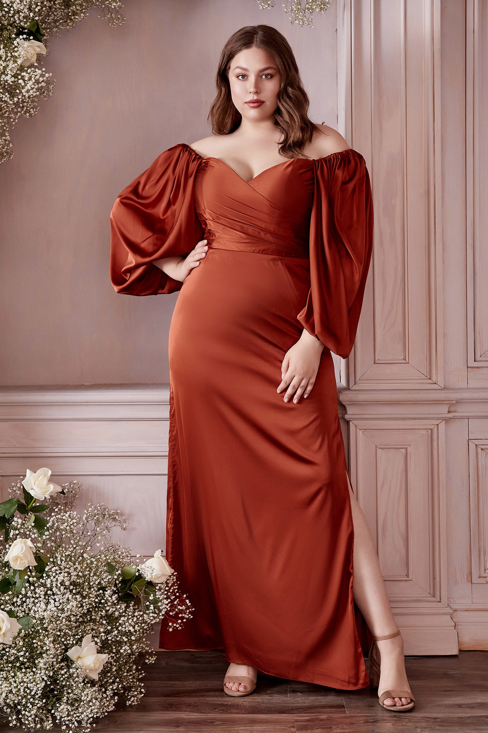 Off shoulder red dress hotsell plus size