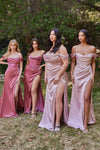 Prom Dresses Plus Size Long Off Shoulder Evening Gown Mauve