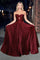 Prom Dresses Long Satin Strapless Keyhole Prom Formal Dress Burgundy