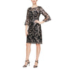 Mother of the Bride Dress Short 3/4 Sleeve Lace Dress Black/Copper