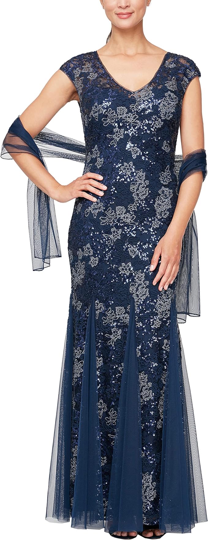 Alex Evenings 8217897 Long Mother of the Bride Formal Dress