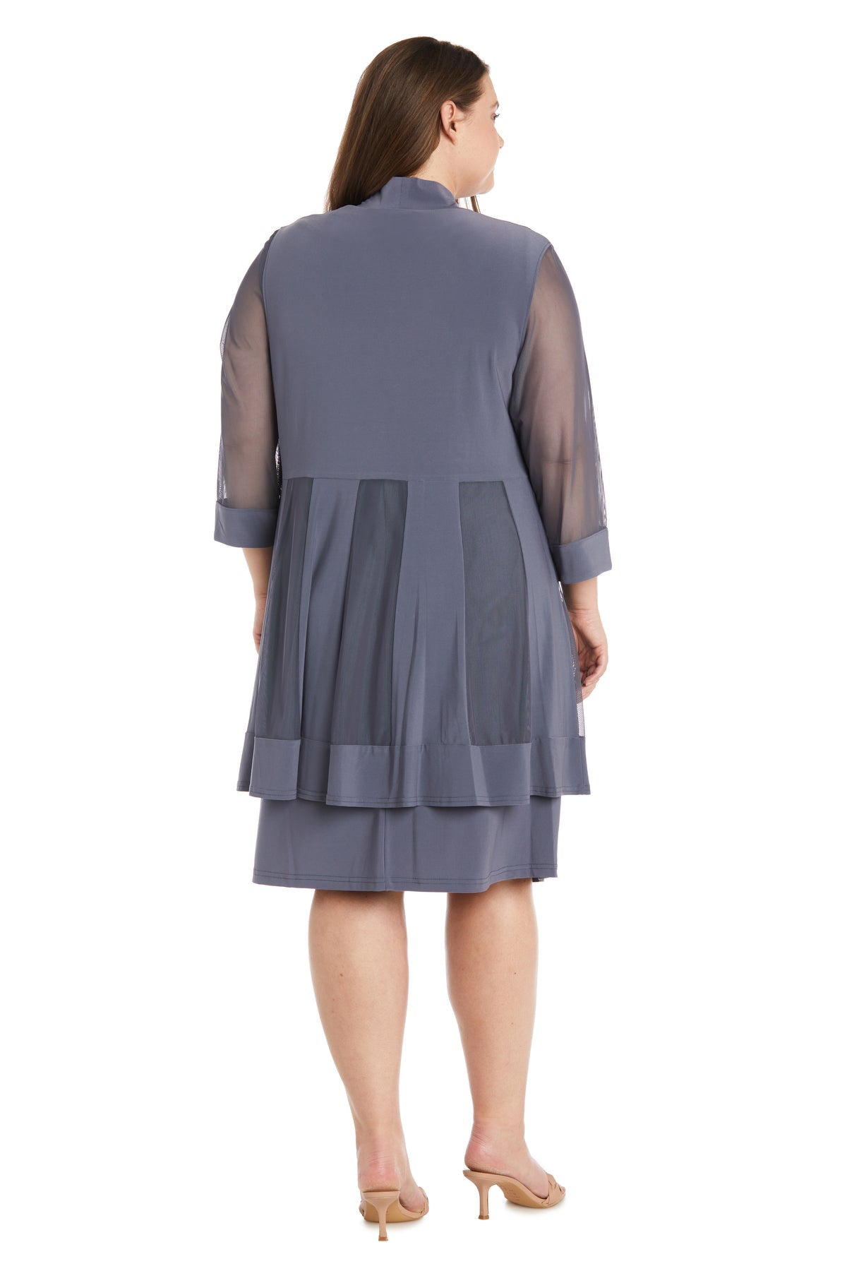 R&M Richards Short Mother of the Bride Plus Size Dress Charcoal