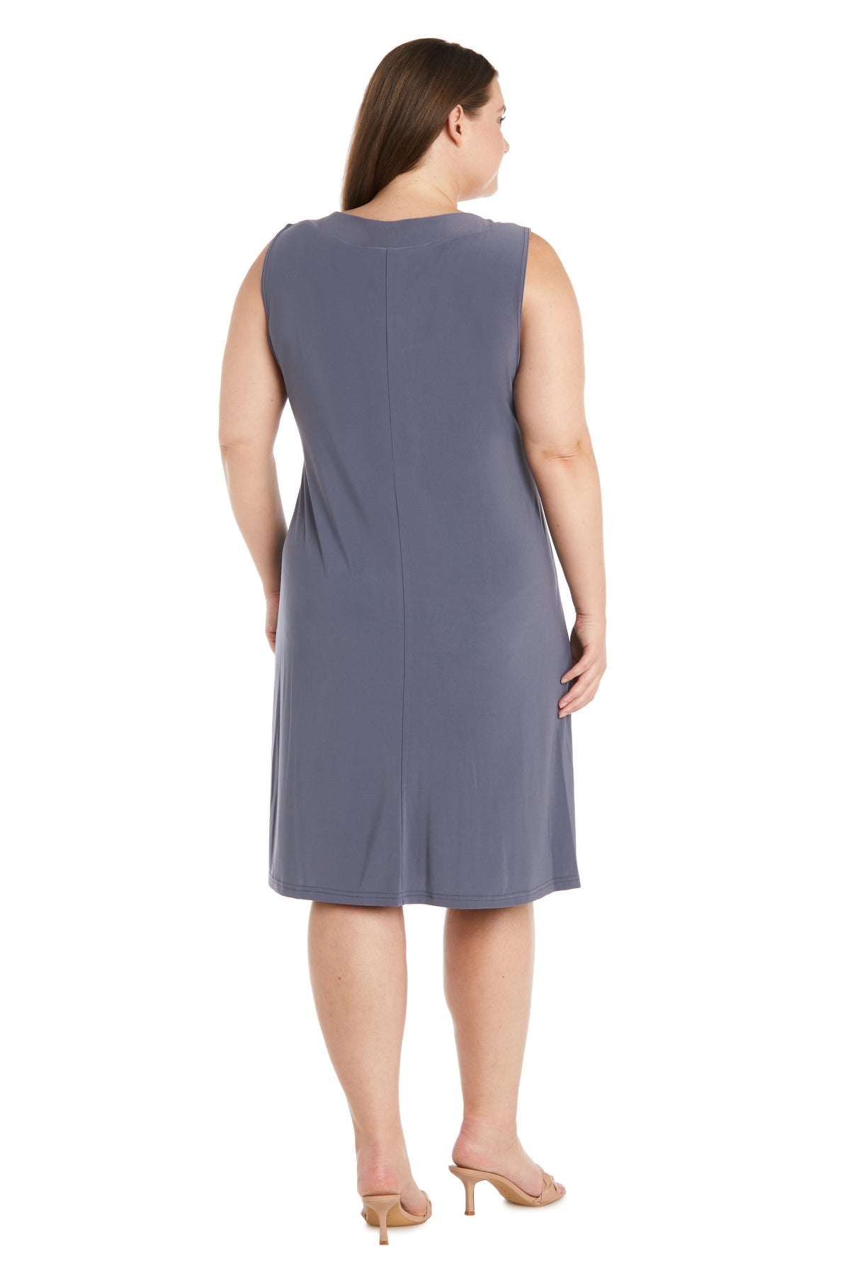 R&M Richards Short Mother of the Bride Plus Size Dress Charcoal