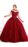 Quinceniera Dresses Long Off Shoulder Quinceanera Ball Gown Burgundy