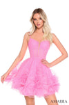 Cocktail Dresses Short Homecoming Ruffle cocktail Dress Pink