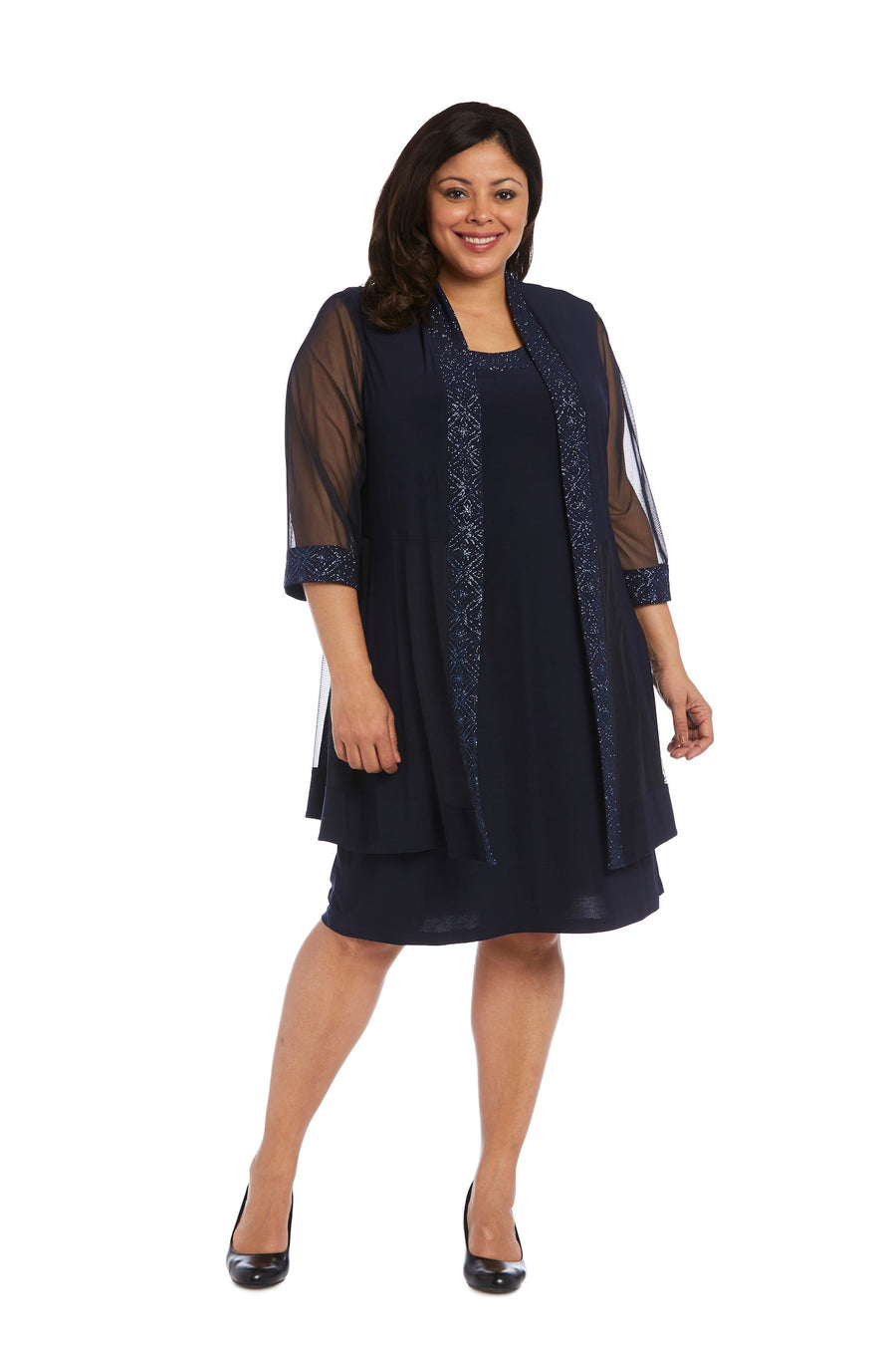 R&M Richards 8993W Plus Size Short Jacket Dress